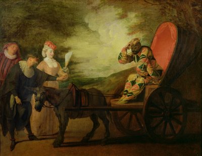Harlekiini, Kuun keisari, n. 1712 tekijältä Jean Antoine Watteau