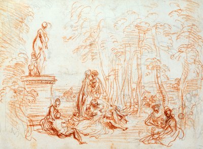Rakkauden ilo, luonnos, 1700-luku. tekijältä Jean Antoine Watteau