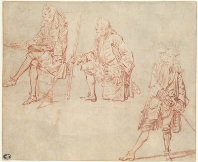 Kolme tutkimusta herrasmiehestä tekijältä Jean Antoine Watteau