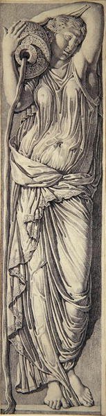 Nymfi (grafiitti paperille) (katso pari numerosta 283230) tekijältä Jean Auguste Dominique Ingres