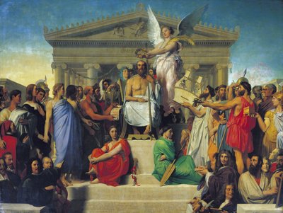 Homeroksen apoteoosi, 1827 tekijältä Jean Auguste Dominique Ingres