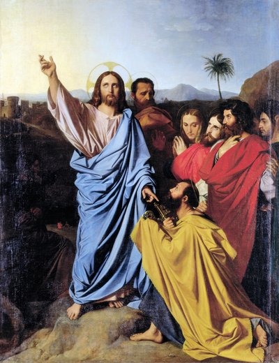 Jean Auguste Dominique Ingres toimittaa avaimet Pyhälle Pietarille tekijältä Jean Auguste Dominique Ingres