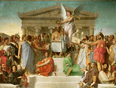 Homer deifie - Homeroksen apoteoosi ... tekijältä Jean Auguste Dominique Ingres