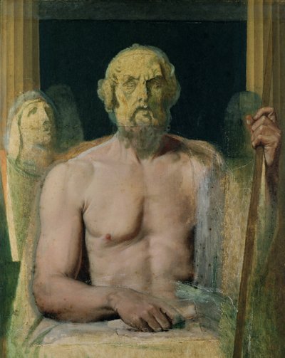 Homer, tutkimus Homeroksen apoteoosiin, 1826-27 tekijältä Jean Auguste Dominique Ingres
