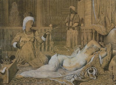 Odaliski orjan kanssa, 1858 tekijältä Jean Auguste Dominique Ingres