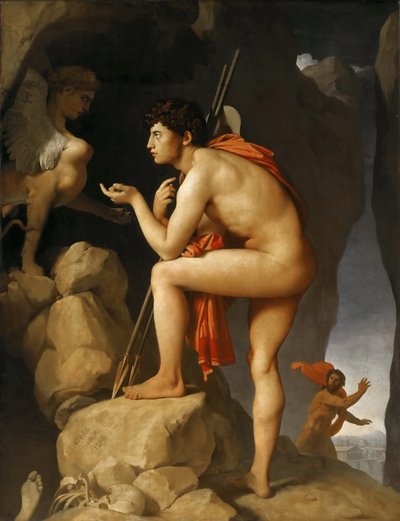 Oidipus ja Sfinksi tekijältä Jean Auguste Dominique Ingres