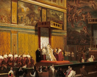 Paavi Pius VII Sikstuksen kappelissa, 1814 tekijältä Jean Auguste Dominique Ingres