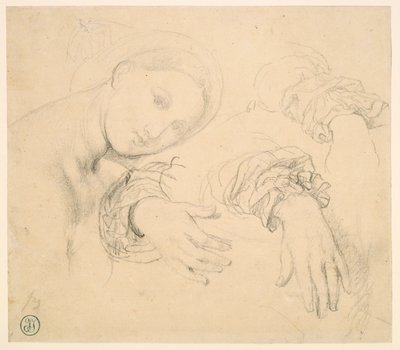 Tutkimusarkki Fornarinan päällikön ja Madame de Senonnesin käsien kanssa tekijältä Jean Auguste Dominique Ingres