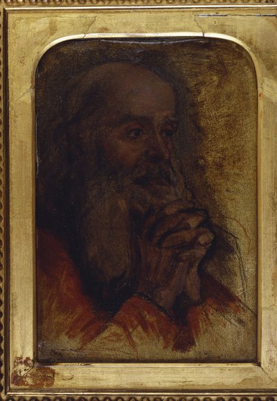 Tutkimus vanhan miehen päästä "Jeesus lääkäreiden joukossa" tekijältä Jean Auguste Dominique Ingres