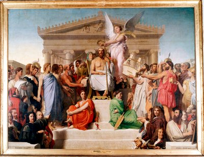 "Homeroksen apoteoosi", 1827 tekijältä Jean Auguste Dominique Ingres