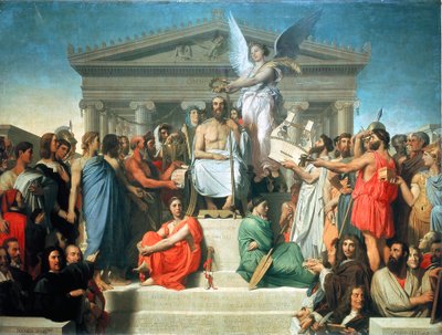 Homeroksen apoteoosi, 1827 tekijältä Jean Auguste Dominique Ingres