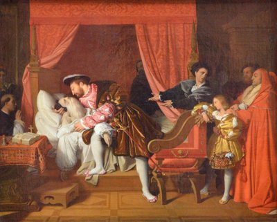 Leonardo da Vincin kuolema tekijältä Jean Auguste Dominique Ingres