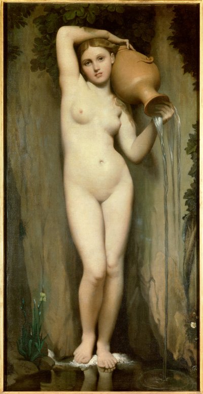 Lähde Jean-Auguste Dominique Ingresin (1780-1867) maalaus 1856 Koko 1,63 x 0,80. Pariisi. Orsay-museo tekijältä Jean Auguste Dominique Ingres