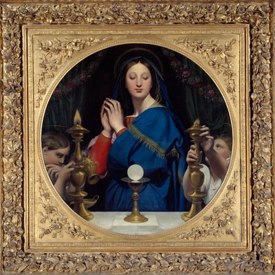 Neitsyt palvomassa isäntää. Jean Auguste Dominique Ingresin (1780-1867) maalaus tekijältä Jean Auguste Dominique Ingres