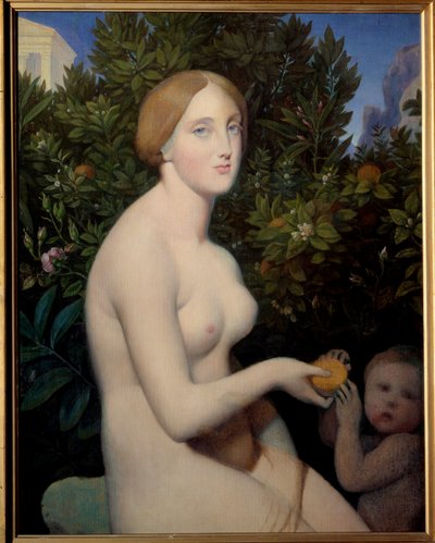 Venus a Paphos, muotokuva Madame Balaysta (1833 - 1901). Jean Auguste Dominique Ingresin (1780-1867) maalaus, Alexandre Desgoffen (1805-1882) maalaus tekijältä Jean Auguste Dominique Ingres
