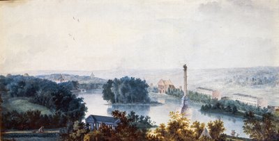 ""Tsarskoje Selo. Chesme-pylväs"" Jean Balthazard de la Traverse (1700-luku), akvarelli paperille tekijältä Jean Balthazard de la Traverse
