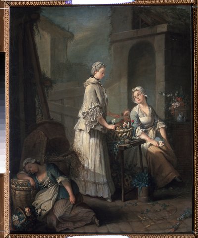 ""Kukkatyttö"" (Kukkatyttö) Jean-Baptiste (Jean Baptiste) Charpentier (1728-1806) maalaus 1795-1799 Pushkin-museo, Moskova tekijältä Jean Baptiste Charpentier