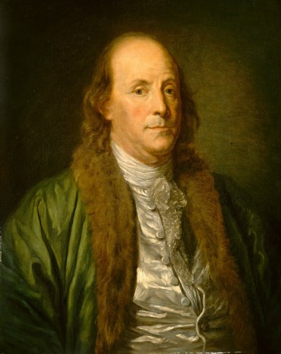 Benjamin Franklin (öljy kankaalle) tekijältä Jean Baptiste (after) Greuze
