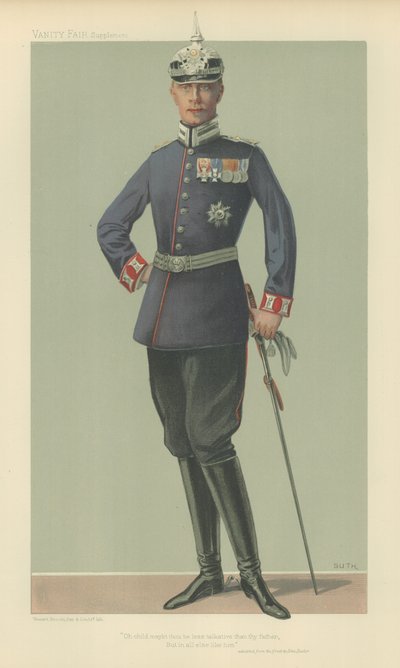 HRH Saksan kruununprinssi (väri litho) tekijältä Jean Baptiste (after) Guth