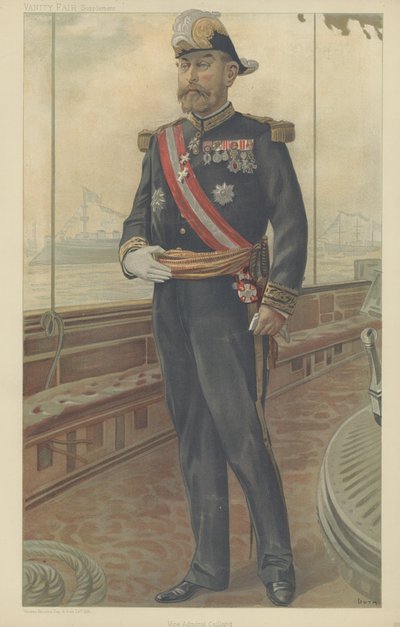 Vara-amiraali Caillard (väri litho) tekijältä Jean Baptiste (after) Guth