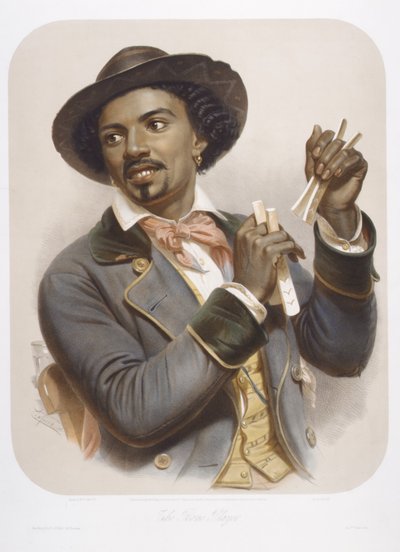 The Bone Player, 1857. tekijältä Jean Baptiste Adolphe Lafosse