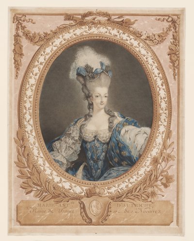 Muotokuva Marie Antoinettesta tekijältä Jean Baptiste Andre (after) Gautier Dagoty