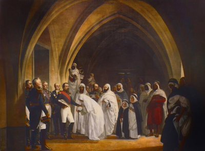 Republikaanien prinssi Louis Napoleonin (1808-1873) presidentti vapauttaa Abd el Kaderin Amboisen linnasta lokakuussa tekijältä Jean Baptiste Ange Tissier
