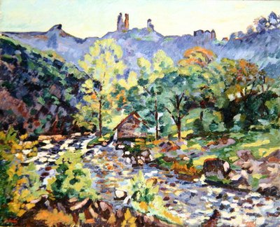 Ruins of the Chateau, Crozant, n. 1905 (öljy kankaalle) tekijältä Jean Baptiste Armand Guillaumin