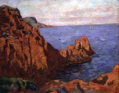 The Red Rocks, n. 1910 (öljy kankaalle) tekijältä Jean Baptiste Armand Guillaumin