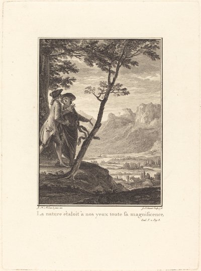 Luonto näytti silmiemme edessä kaiken loistonsa tekijältä Jean Baptiste Blaise Simonet after Jean Michel Moreau