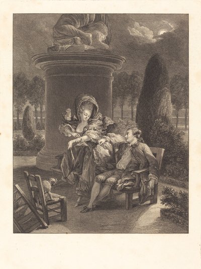 Thuileries-ilta tekijältä Jean Baptiste Blaise Simonet after Pierre Antoine Baudouin