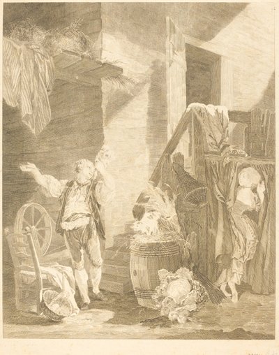 Rose ja Colas tekijältä Jean Baptiste Blaise Simonet after Pierre Antoine Baudouin