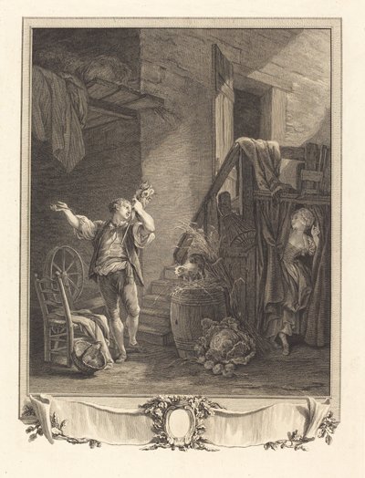 Rose ja Colas tekijältä Jean Baptiste Blaise Simonet after Pierre Antoine Baudouin