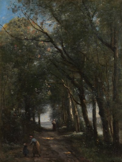Lane puiden läpi, n. 1870-73. tekijältä Jean-Baptiste-Camille Corot