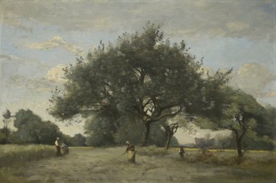 Omenapuut pellolla, n. 1865?-70 tekijältä Jean Baptiste Camille Corot