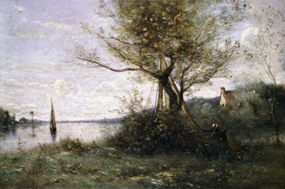 Vene saaren reunalla, tekijältä Jean Baptiste Camille Corot