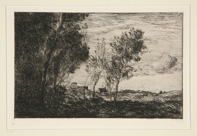 Dans les Dunes: souvenir du bois de la Haye (Dyyneissä: Haagin metsien muisto) tekijältä Jean-Baptiste-Camille Corot
