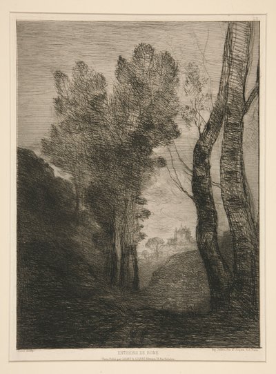 Environs de Rome (lähellä Roomaa) tekijältä Jean-Baptiste-Camille Corot
