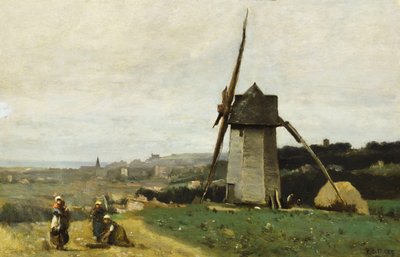 Etretat-a Windmill, tekijältä Jean Baptiste Camille Corot