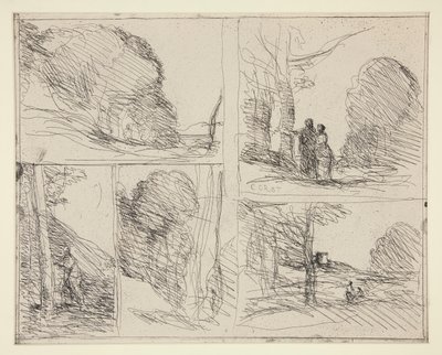Viisi luonnosta: 1. Le Jardin de P?ricl?s (Perikleen puutarha) 2. L tekijältä Jean-Baptiste-Camille Corot