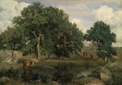 ranska: Forêt de Fontainebleau Fontainebleaun metsä tekijältä Jean-Baptiste-Camille Corot
