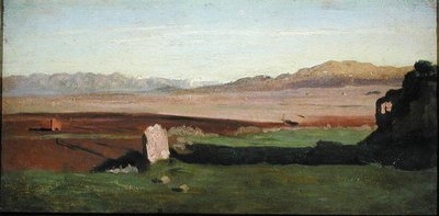 Italian maisema, n. 1826 (öljy paneelille) tekijältä Jean Baptiste Camille Corot