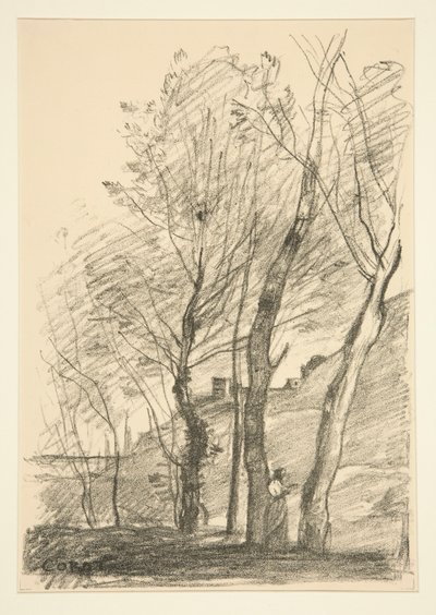 La Lecture sous les arbres (Lukeminen puiden alla) tekijältä Jean-Baptiste-Camille Corot