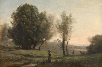 Maisema. Noin 1872 tekijältä Jean Baptiste Camille Corot