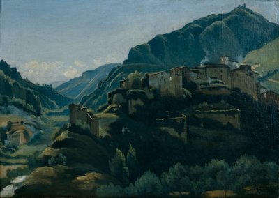 Meridionale Village (öljy kankaalle) tekijältä Jean Baptiste Camille Corot
