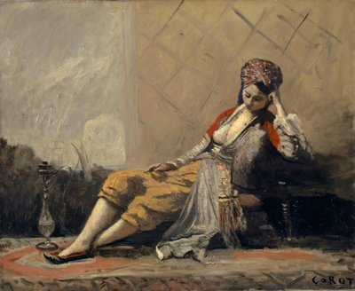 Odalisque, 1871-73 tekijältä Jean Baptiste Camille Corot