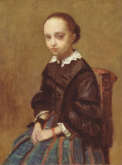 Tytön muotokuva, 1857-58 tekijältä Jean Baptiste Camille Corot