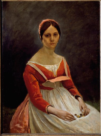 Tytön muotokuva (öljy kankaalle tekijältä Jean Baptiste Camille Corot