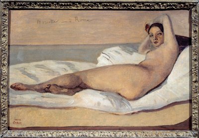 Roomalainen odaliski: Marietta. Camille Corotin (1796-1875) maalaus tekijältä Jean Baptiste Camille Corot