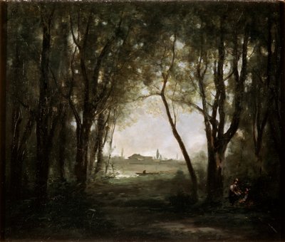 Kohtaus järven lähellä, 1860-1873. tekijältä Jean Baptiste Camille Corot